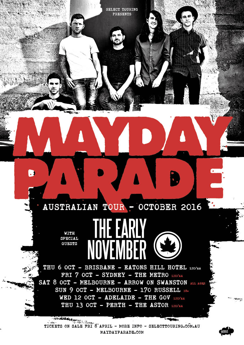 Mayday Parade 2016 Tour Poster