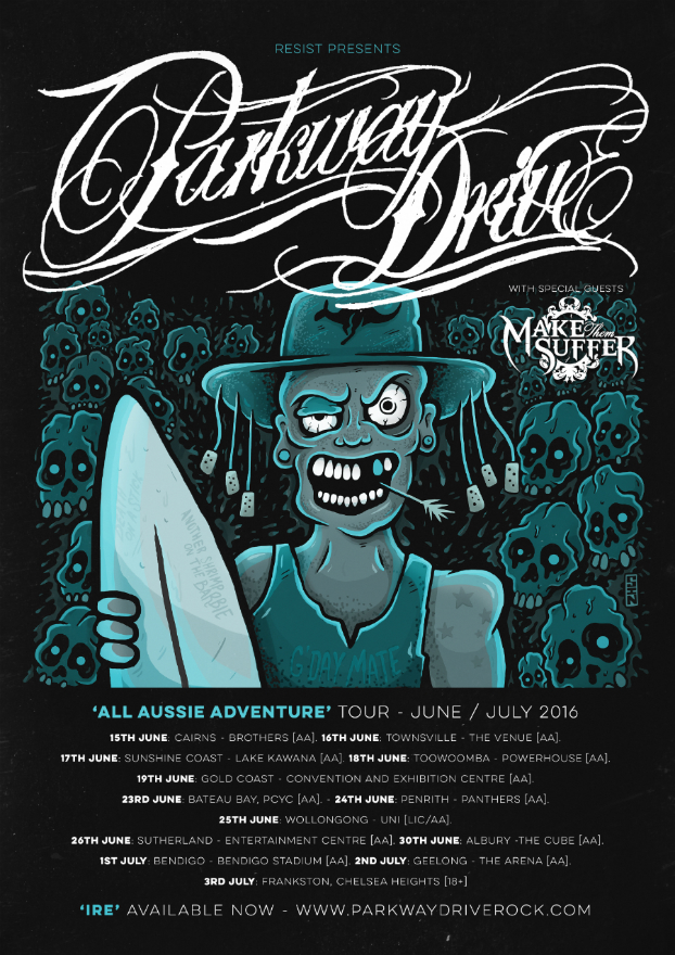 parkway drive tour poster 2016