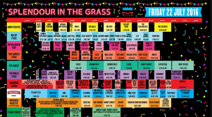 Splendour Set Times 2016 Fri