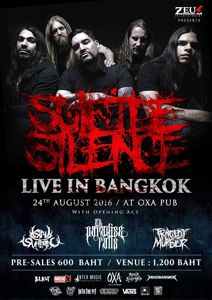 Suicide Silence with As Paradise Falls Bangkok poster