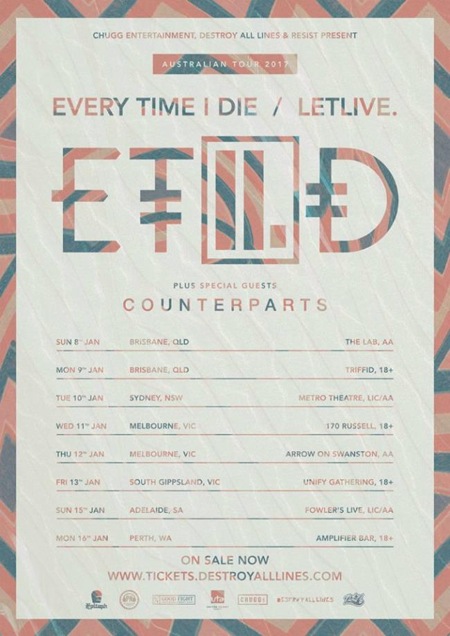 Every Time I Die Tour Poster