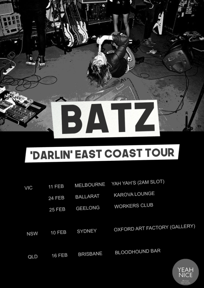 BATZ darlin east coast tour poster