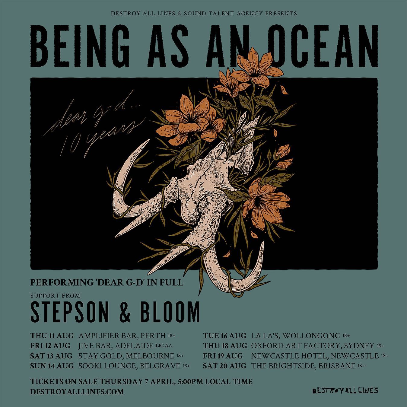 being as an ocean australian tour